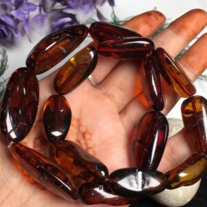 Big Size- Natural Amber Smooth Oval/nuggets Tumble Shape Gemstone Beaded Bracelet, Genuine Bracelet An Amazing Item, Charm Bracelet Gift