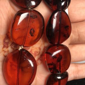 Big Size- Natural Amber Smooth Oval/nuggets Tumble Shape Gemstone Beaded Bracelet, Genuine Bracelet An Amazing Item, Charm Bracelet Gift