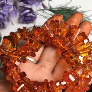 Natural Amber Smooth Nuggets Gemstone Beaded Bracelet, Size 5-7 Mm Uneven Shape 7 Inches Stunning Bracelet, Aaa Unisex Bracelet