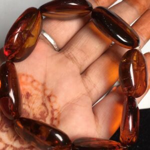 Natural Amber Smooth Oval/nuggets Shape Gemstone Beaded Bracelet, Genuine Bracelet An Amazing Item,charm Bracelet, Unisex Bracelet Gift
