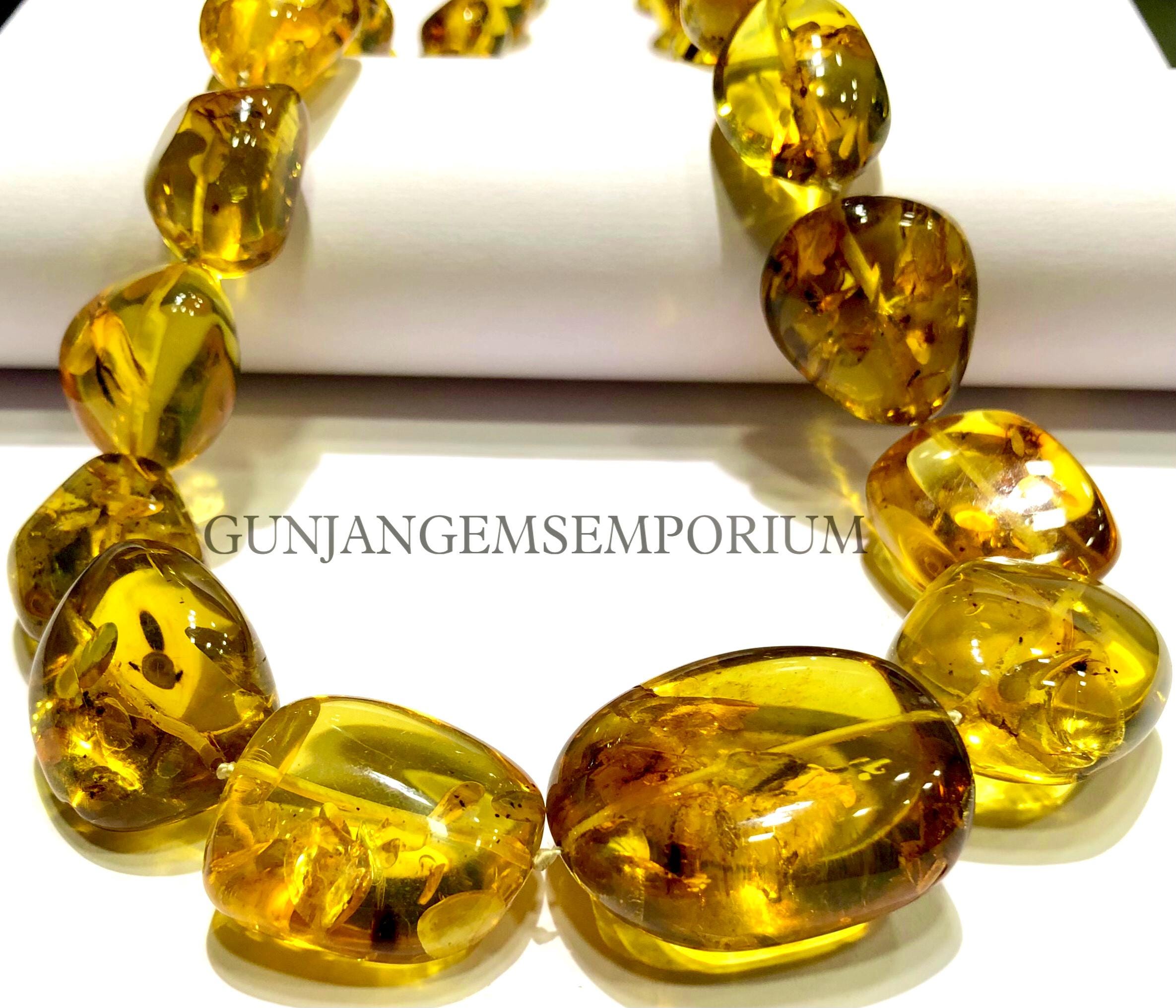 Rare Fossilised Natural Baltic Amber Nuggets Genuine Yellow Amber Smooth Nuggets Amber Necklace Amber Jewelry Ancient Europian Amber Peices