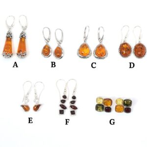 Baltic Amber Earrings, 925 Sterling Silver, Handmade Russian Lock Design