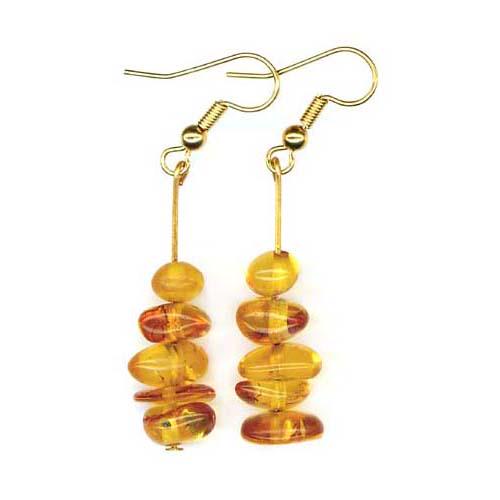 Baltic Amber Earrings, Honey Amber Dangles Magic Amulet, Resting Soul Place Golden Amber Cab Jewelry 19th Century Gemstones 14kt Gf #26257