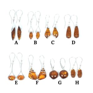 Baltic Amber Sterling Silver Earrings: Handmade Gemstone Jewelry