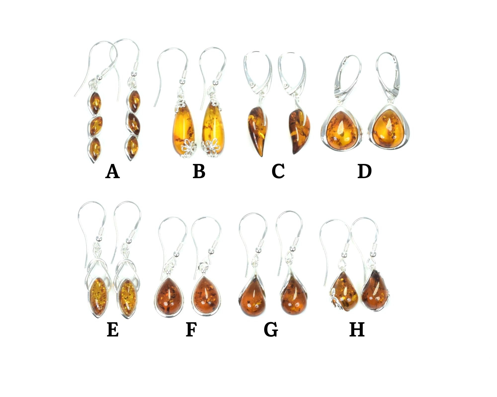 Baltic Amber Sterling Silver Earrings: Handmade Gemstone Studs