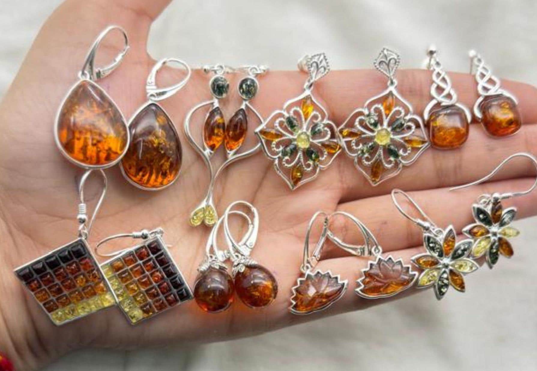 Baltic Amber Sterling Silver Earrings: Handmade 925 Stud Jewelry