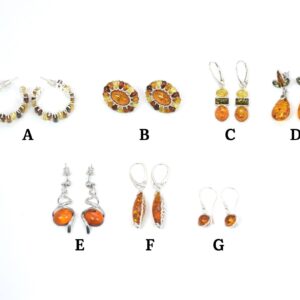 Baltic Amber Stud Earrings: 925 Sterling Silver, Handmade Jewelry
