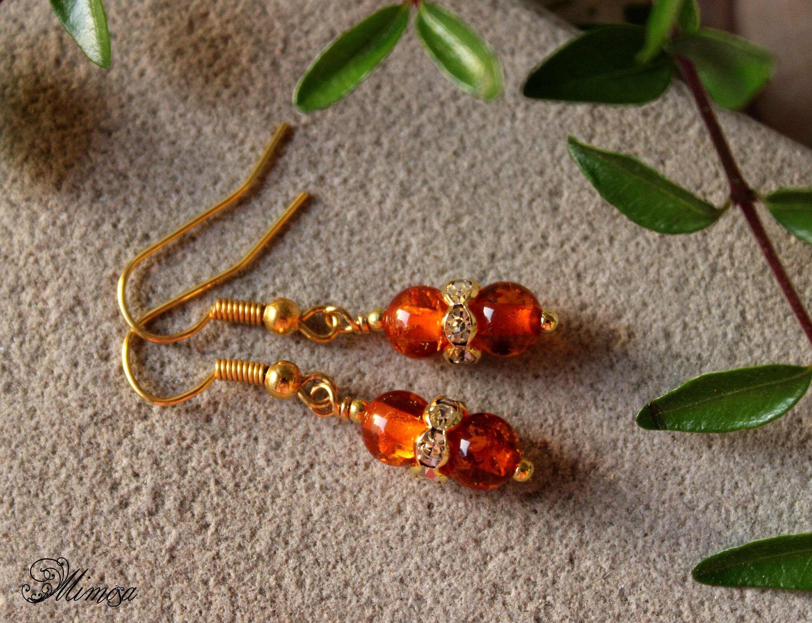 Dainty Baltic Amber Earrings, Caramel Amber And Gold Jewelry, Woman November Birthstone Jewelry, Delicate Dark Amber Earrings, Chakra Energy