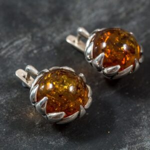 Large Amber Earrings, Natural Amber Earrings, Genuine Amber, Taurus Birthstone, Big Amber Earrings, Vintage Earrings, Big Silver Earrings