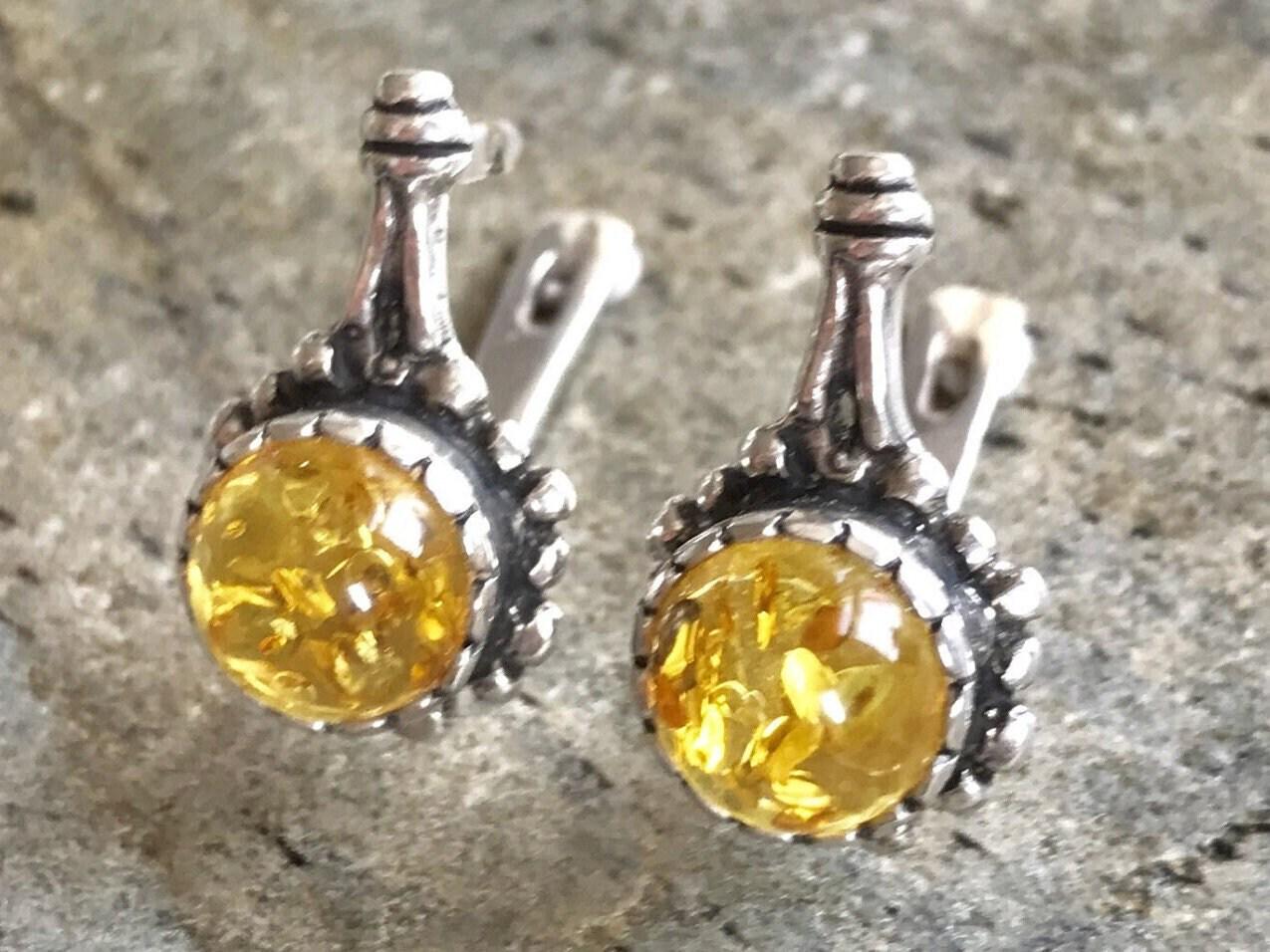 Amber Earrings, Natural Amber, Vintage Earrings, Antique Earrings, Taurus Birthstone, Amber, Healing Stones, Yellow Gemstone, Solid Silver Amber Earrings, Natural Amber, Vintage Earrings, Antique Earrings, Taurus Birthstone, Amber, Healing Stones, Yellow Gemstone, Solid Silver