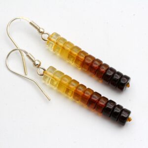 Ombre Amber Sterling Silver Earrings: Graduated Color Bar