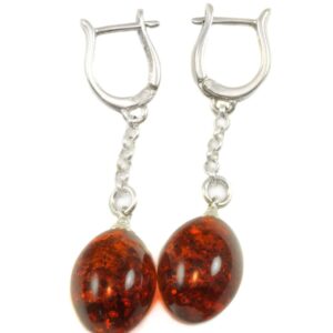Amber Earrings Sterling Silver Dark Honey Smooth Fat Teardrop Natural Briolettes Dangles Sterling Silver Fancy Leverbacks Latch Back