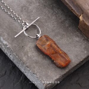 Baltic Amber and Oxidized Sterling Silver Necklace, One Of A Kind Jewelry