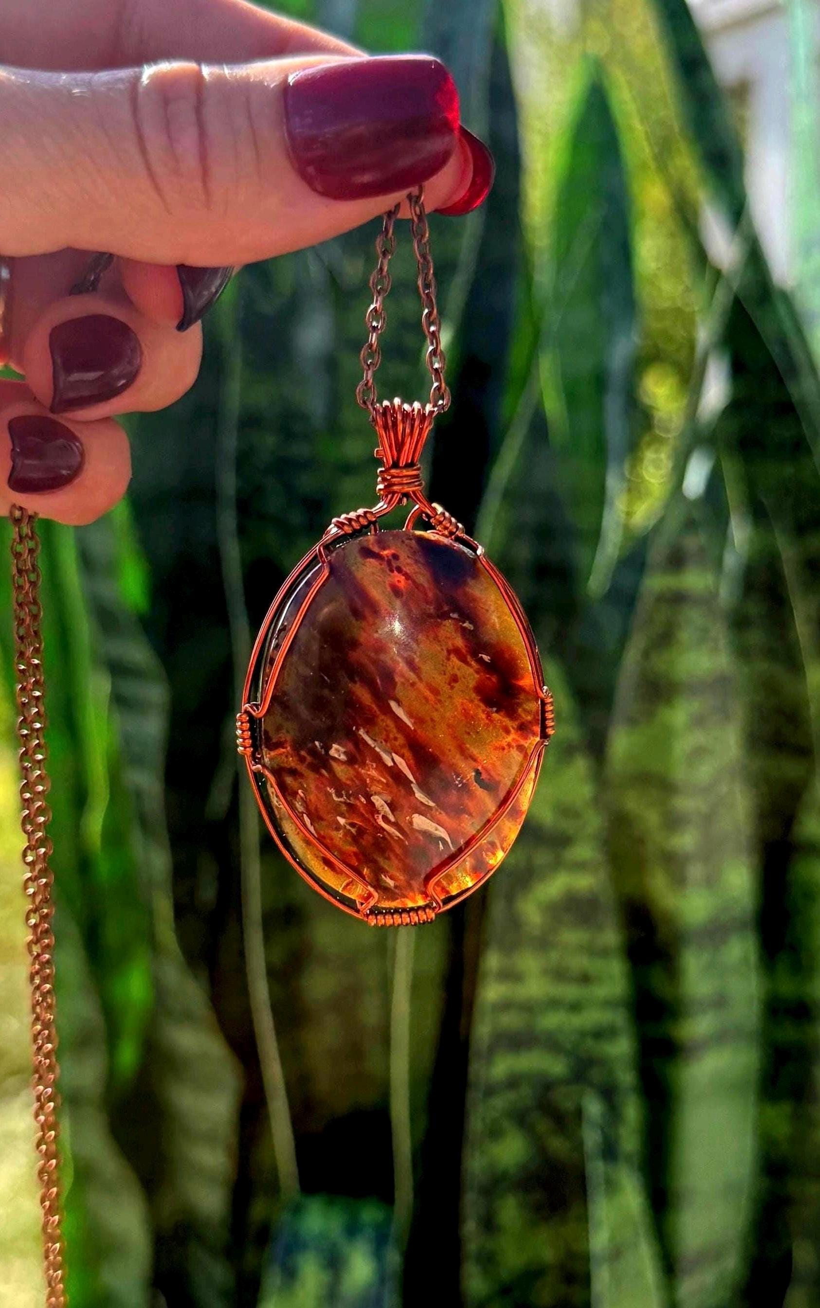 Blue Amber Necklace - From Indonesia - Uv Reactive - Rare Amber