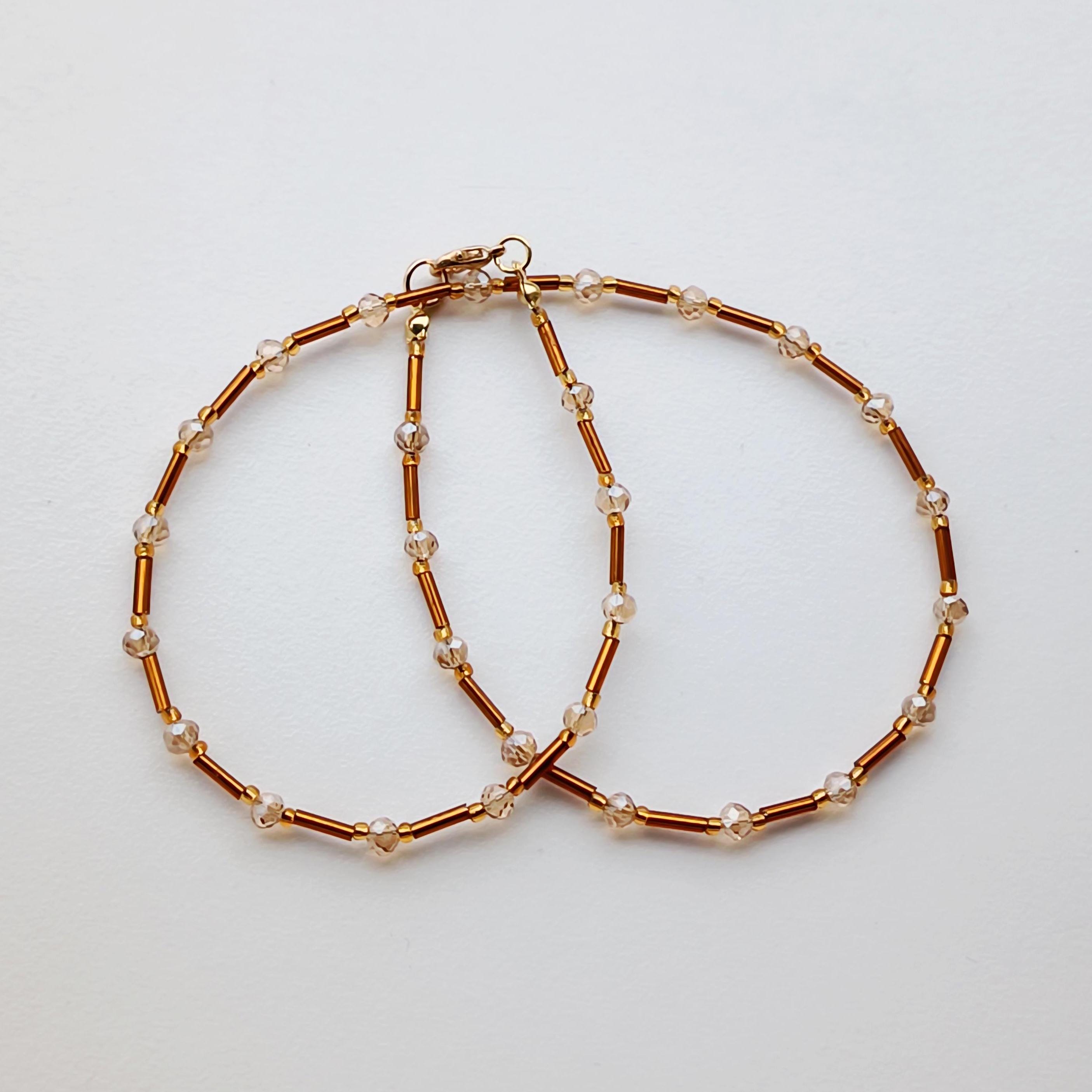 Brown-amber, Honey-brown-gold Colors Beaded Necklace, Earth Tones, Autumn Caramel Necklace, Gift For Her