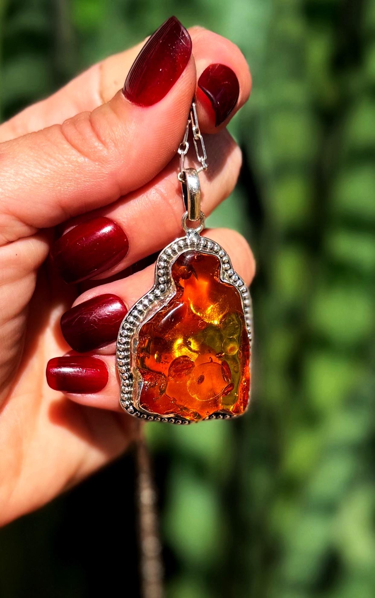Amber Necklace In Sterling Silver - (baltic Amber) For Connection To Earth & Ancient Wisdom - Solar Plexus Chakra Amber Necklace In Sterling Silver - (baltic Amber) For Connection To Earth & Ancient Wisdom - Solar Plexus Chakra