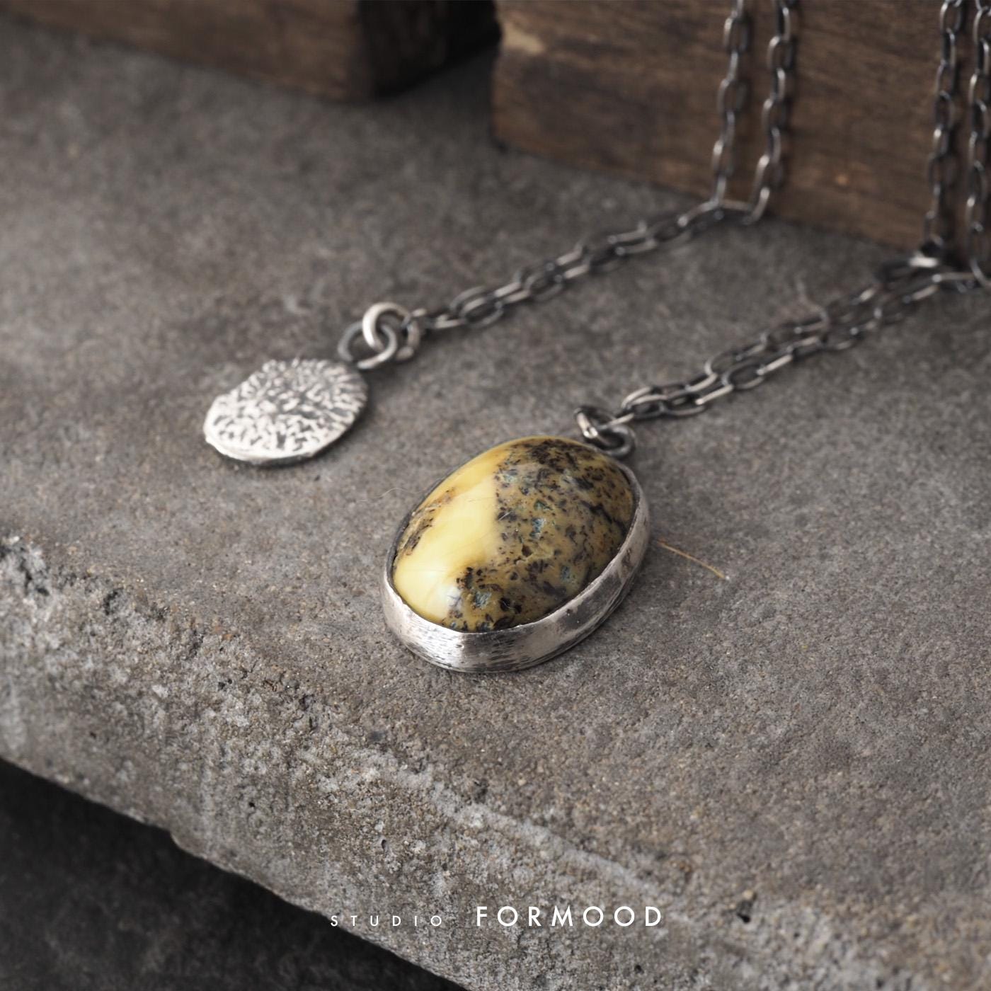 Layered Amber Necklace Set Oxidized Sterling Silver Handmade Minimalist Jewelry Artisan Gift For Her