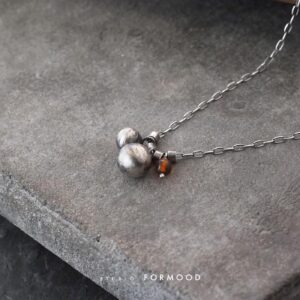 Oxidized sterling silver and Baltic Amber Necklace -  dainty silver jewelry