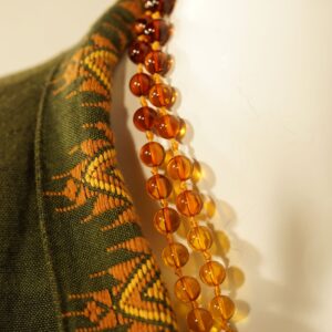 Ambur Mala Necklace • Natural Highest Quality Beads • Graduated Yellow Brown • 6-7.5 Mm • Amber Pendant • Earth Energy • Ba3a • 4196