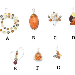Baltic Amber 925 Sterling Silver Pendant: Handmade Gemstone Jewelry