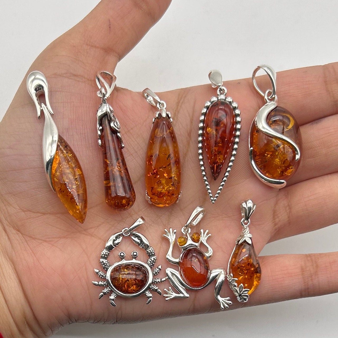 Baltic Amber Pendant: 925 Sterling Silver Gemstone Jewelry