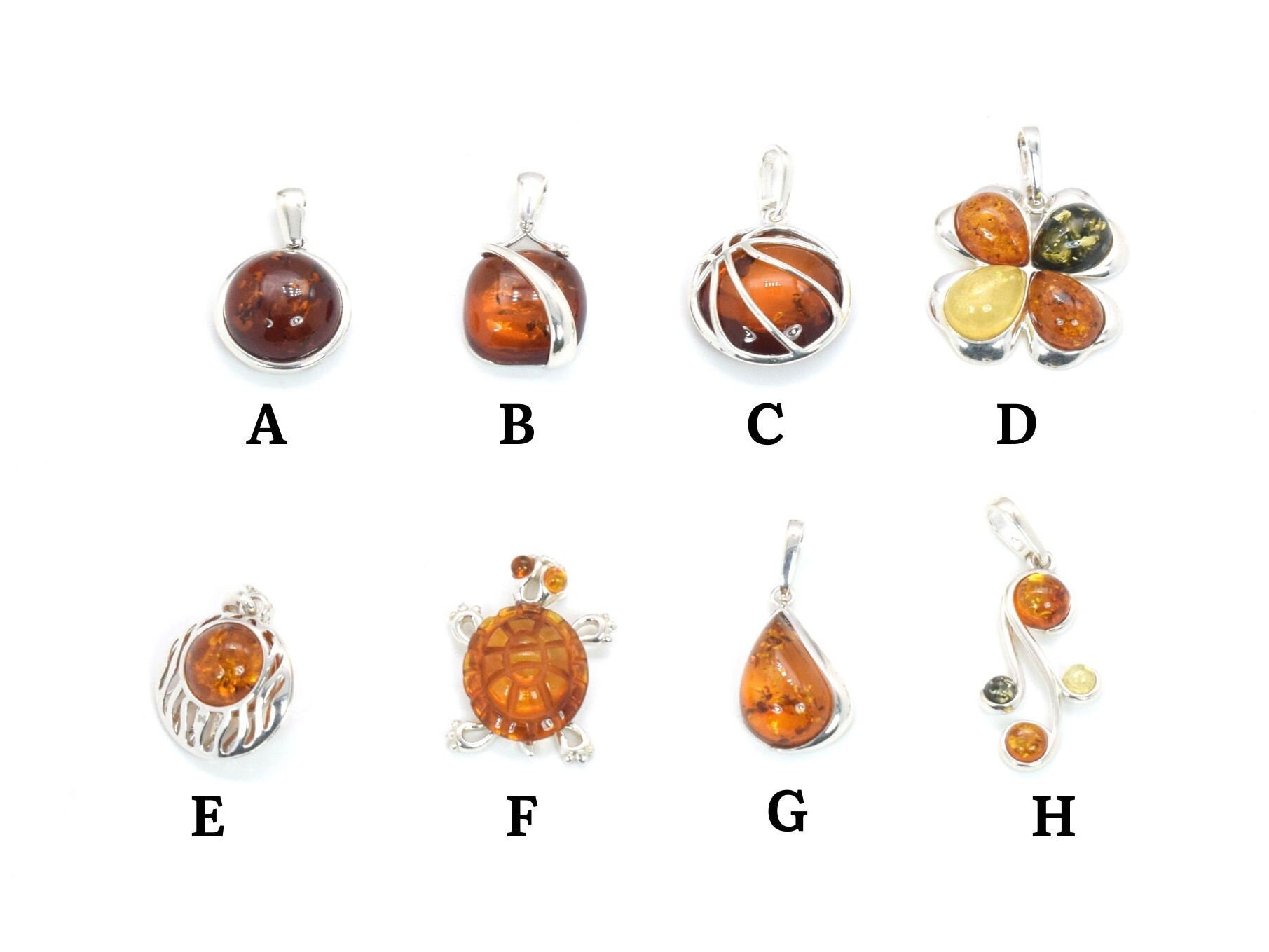Baltic Amber Pendant: 925 Sterling Silver Gemstone Jewelry