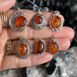 Baltic Amber Ornate Pendant, .925 Sterling Silver Necklace, 18 inch Chain