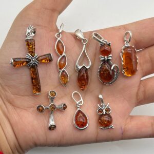 Baltic Amber Sterling Silver Pendant: Handmade Gemstone Jewelry