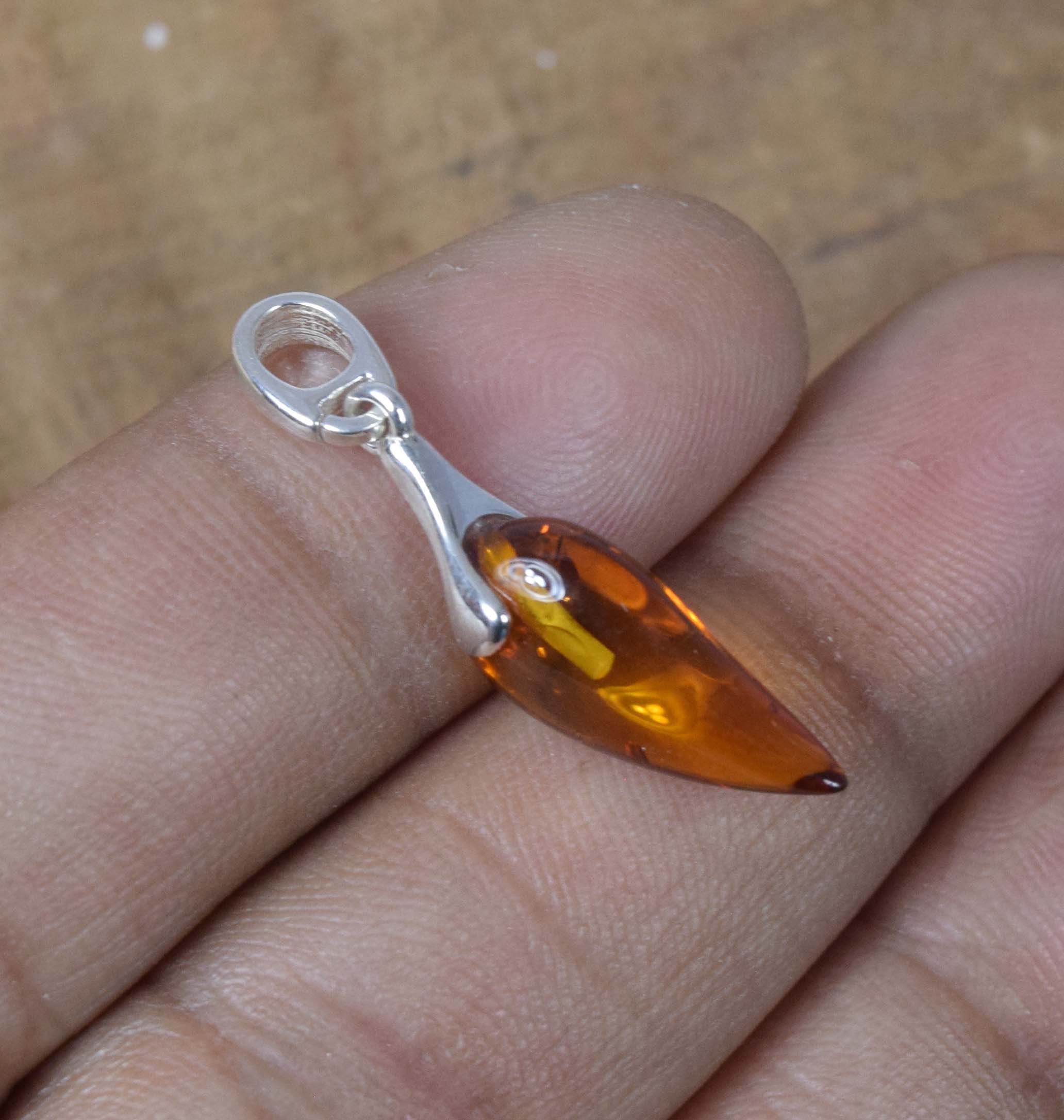 Baltic Amber Sterling Silver Drop Pendant: Handmade Gemstone Jewelry Baltic Amber Sterling Silver Drop Pendant: Handmade Gemstone Jewelry