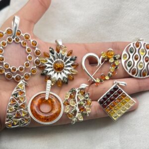 Baltic Amber Sterling Silver Pendant: Handmade Gemstone Jewelry