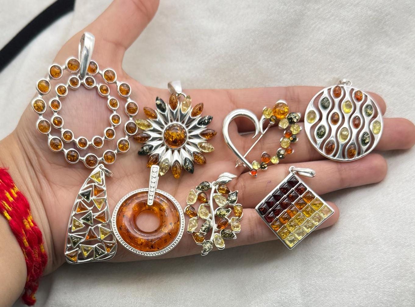 Baltic Amber Sterling Silver Pendant: Handmade Gemstone Jewelry