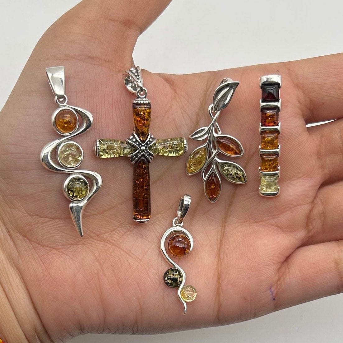 Handmade Baltic Amber Pendant: 925 Sterling Silver Gemstone Jewelry Handmade Baltic Amber Pendant: 925 Sterling Silver Gemstone Jewelry