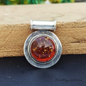 Handmade Baltic Amber Pendant: Sterling Silver Gemstone Jewelry