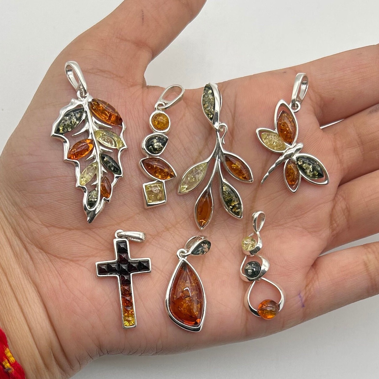 Handmade Baltic Amber Sterling Silver Pendant: Natural Gemstone Jewelry
