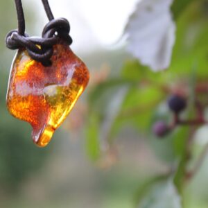 Amber Man Leather Necklace Pendant Honey Charm Huge Raw Stone Fall Jewelry Cognac Natural Baltic Unisex Zen OOAK gift idea for him