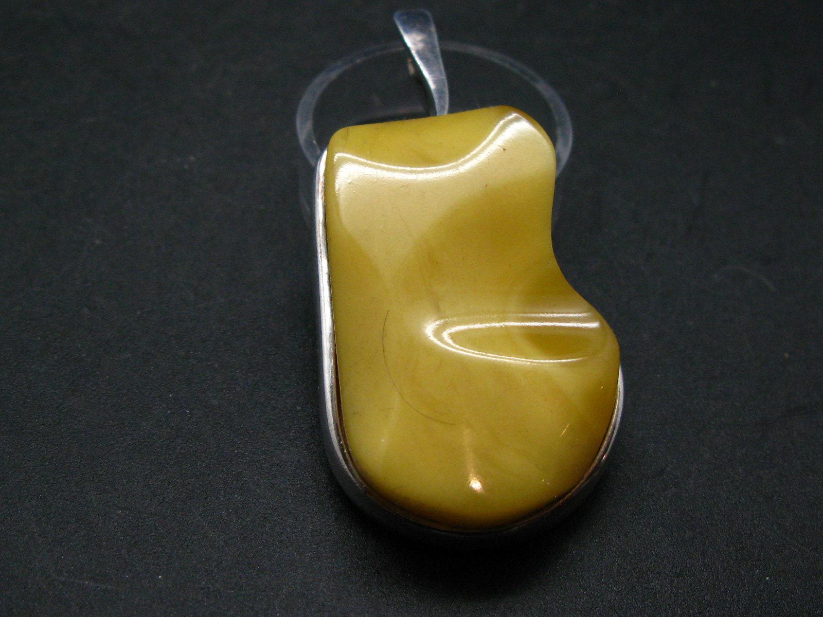 Nature’s Time Capsule!! Large Natural Butterscotch Color Baltic Amber 925 Silver Pendant - 2.5" Nature’s Time Capsule!! Large Natural Butterscotch Color Baltic Amber 925 Silver Pendant - 2.5"