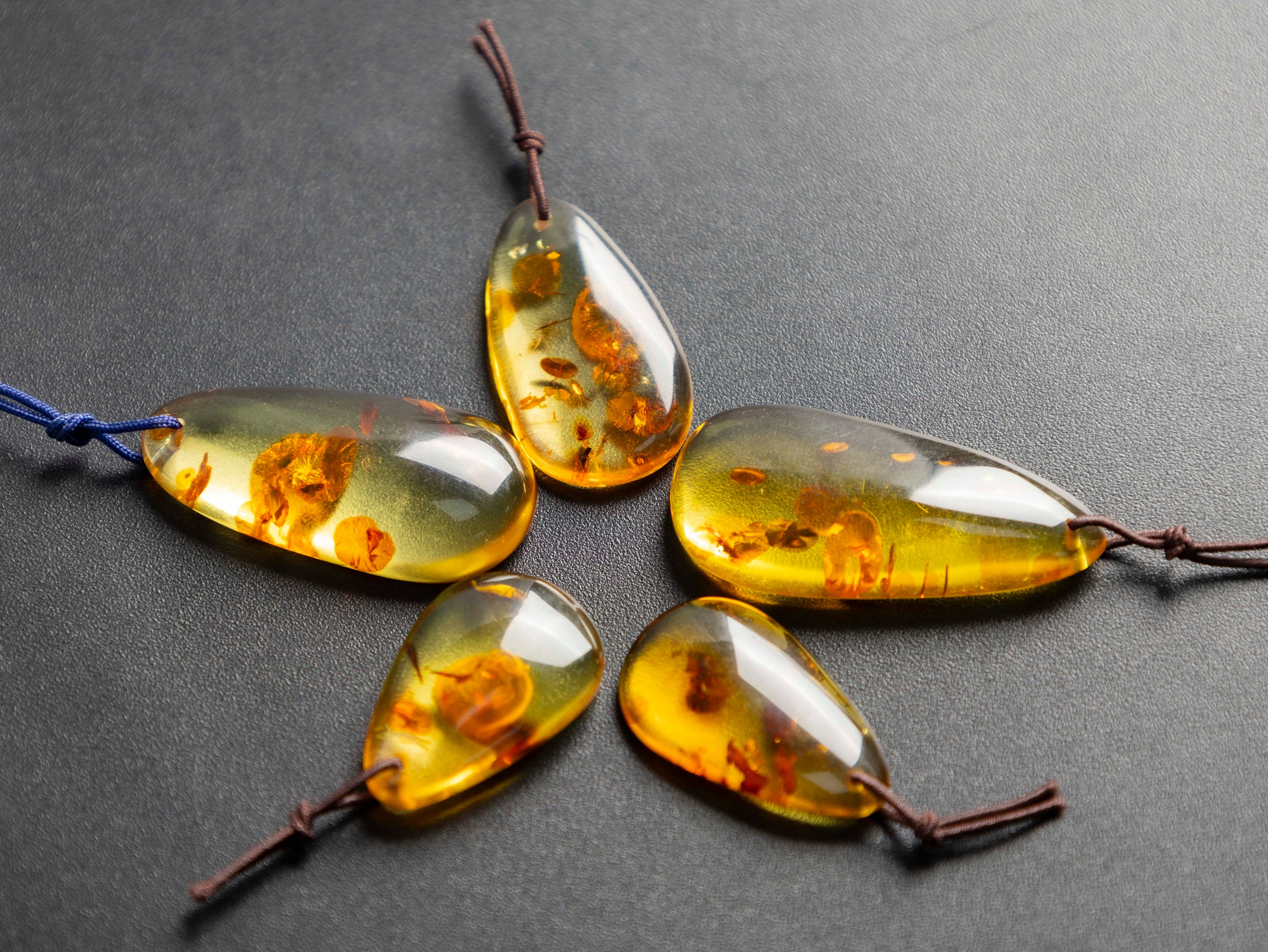 Top Drilled Cabochon Different Shape Stone Pendant - Genuine Natural Yellow Amber