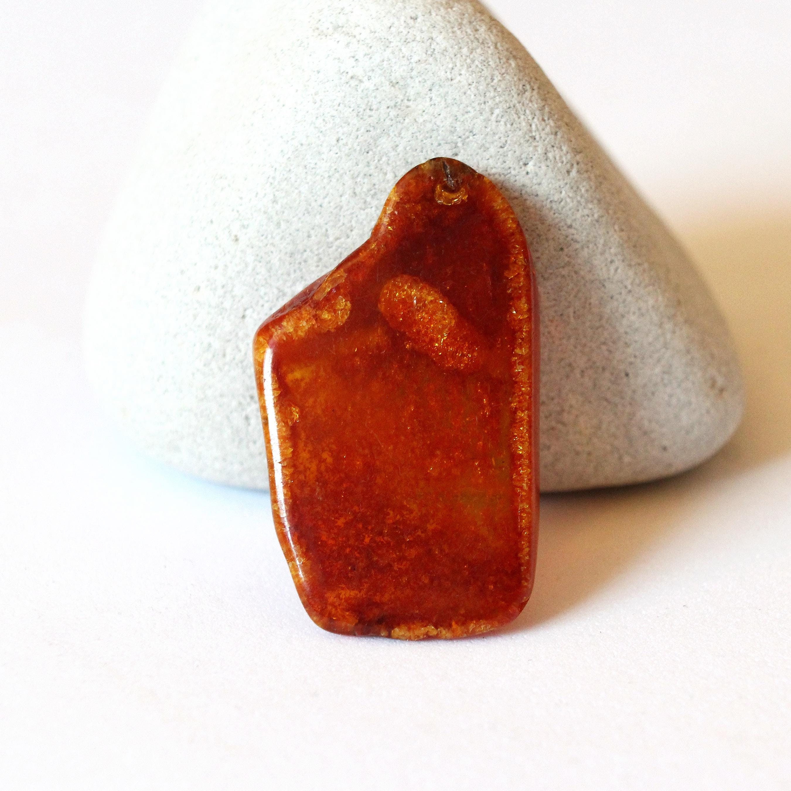 Raw Baltic Amber Freeform Gemstone 21x34mm - Loose Stone For Jewelry Making 15.57ct Raw Baltic Amber Freeform Gemstone 21x34mm - Loose Stone For Jewelry Making 15.57ct