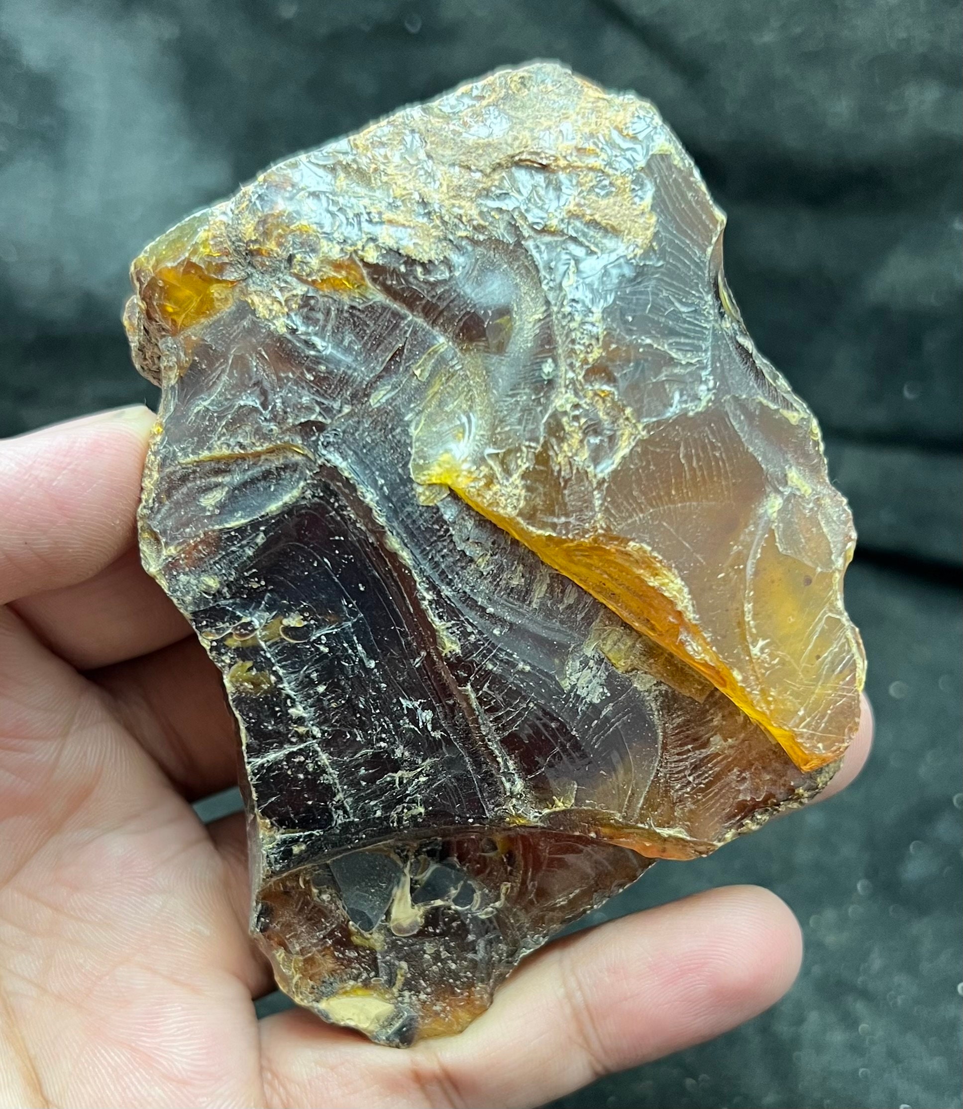 Certified Natural Red Amber Rough | Transparent Uncut Stone 100g 85x70x28mm