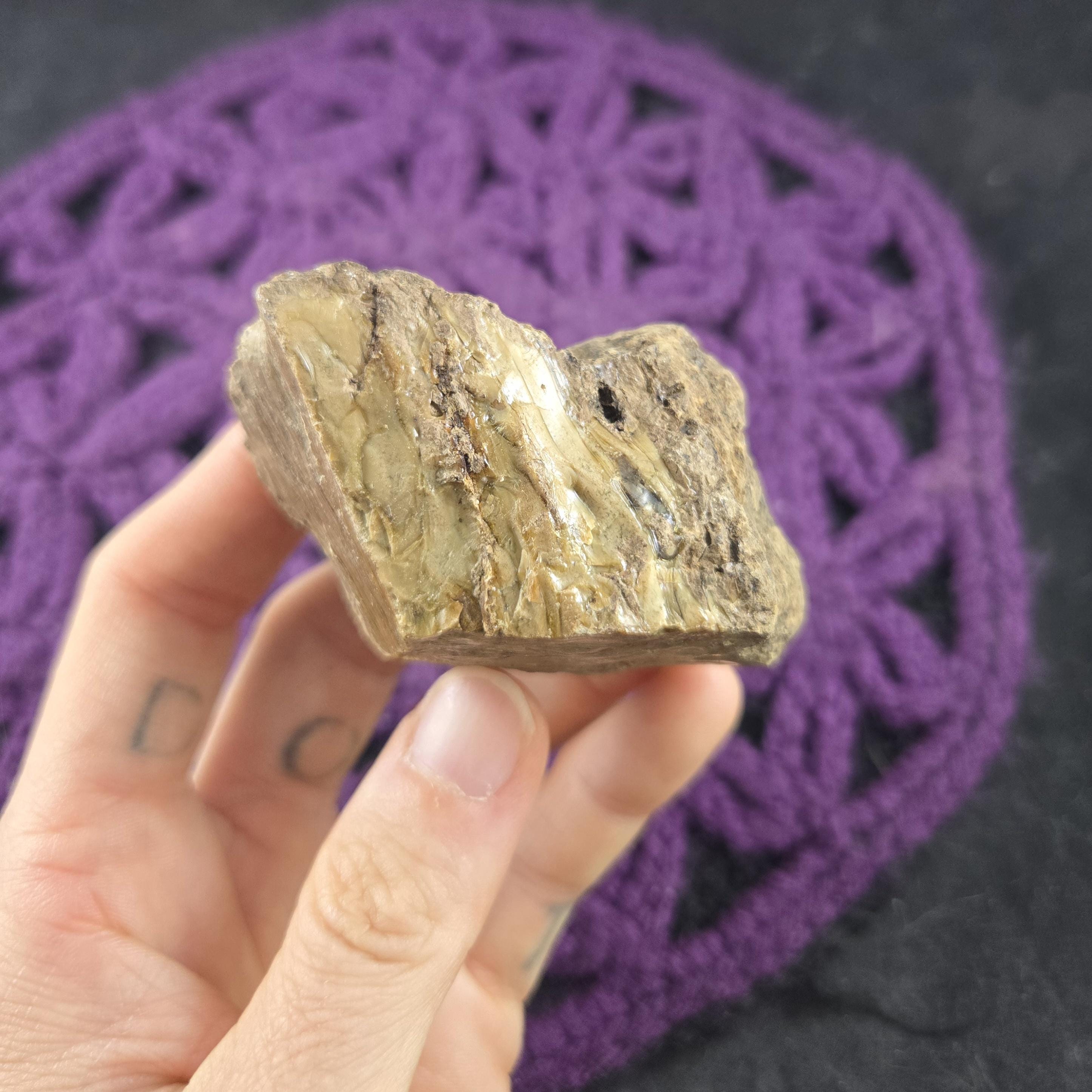Amber Raw Crystal Uv Blue Amber Rough Stones Palm Stone Unique Uv Reactive Indonesia