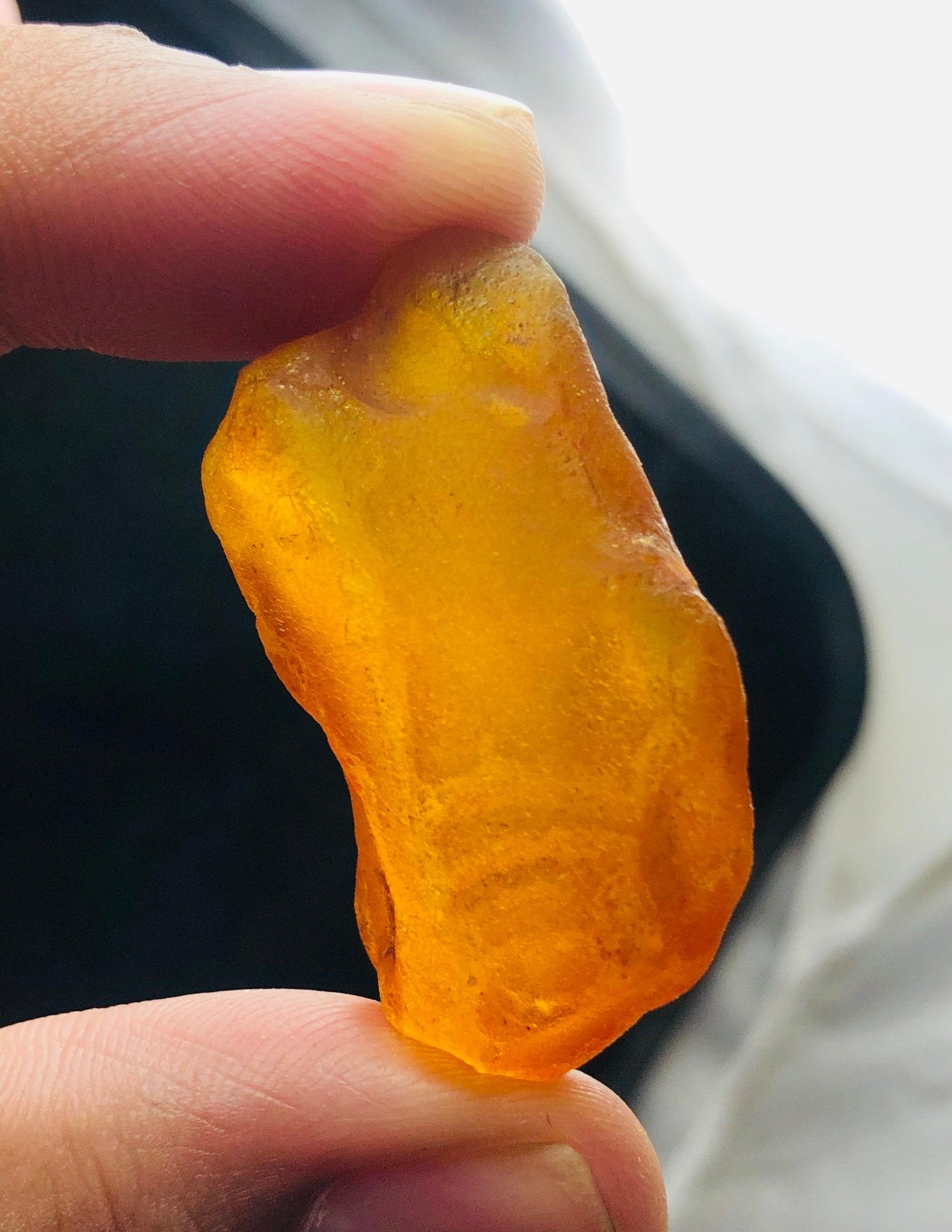 Uncut Natural Amber Rough Stone | Transparent Golden Fossil Resin 8.19g