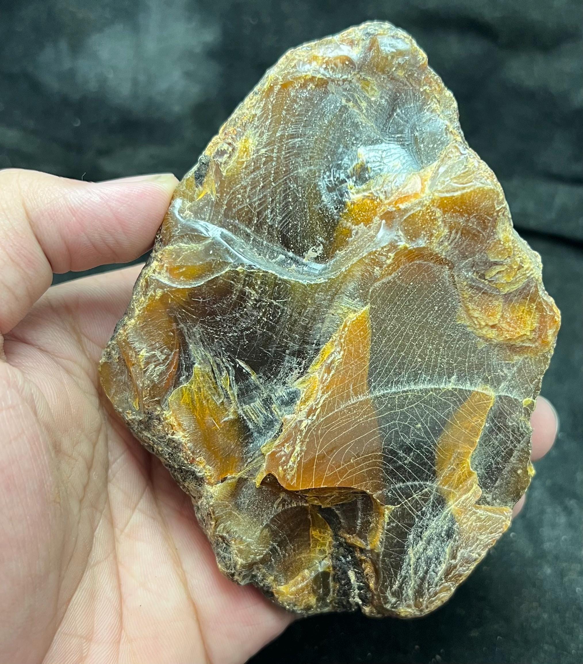 Handpicked Natural Red Amber Rough | Transparent Uncut Stone 161.6g 125x95x35mm