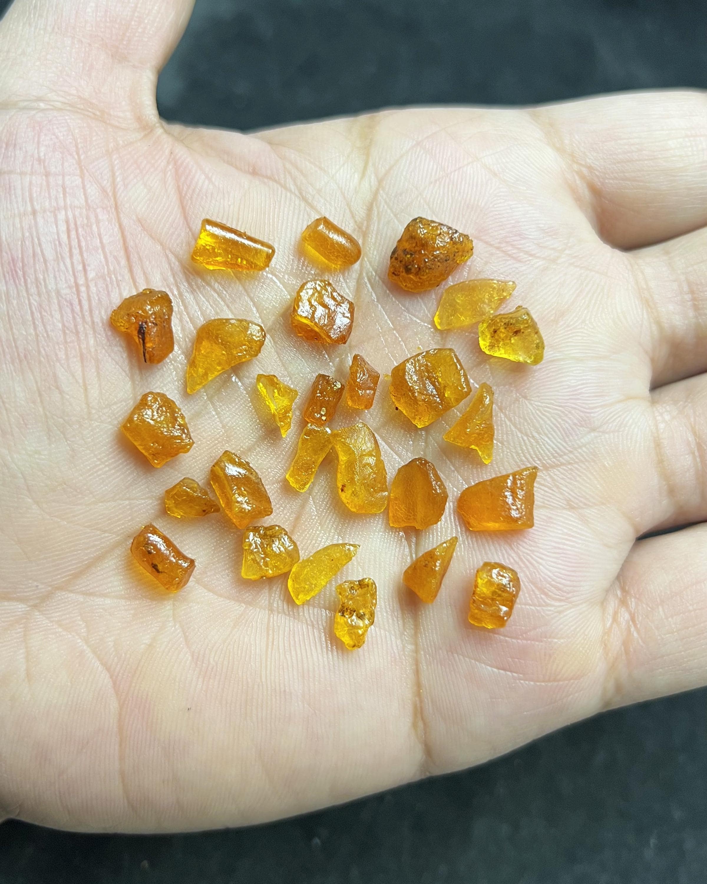 Handpicked Natural Amber Rough Lot | Transparent Fossil Resin 8-10mm