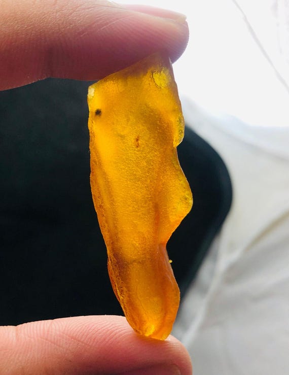 Handpicked Natural Yellow Amber Rough Stone | Transparent With Insect Inclusion 6.34g