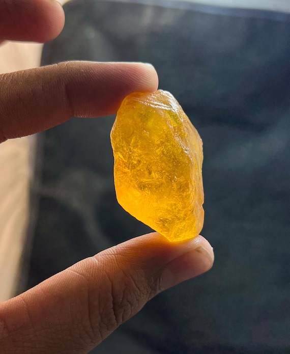 Insect Amber Rough Stone | Transparent Chunk 15.8g 45x26x25mm