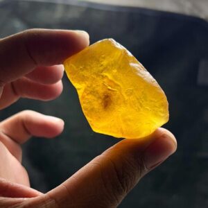 Insect Amber Rough Stone | Transparent Raw Chunk 23.8g 47x36x25mm