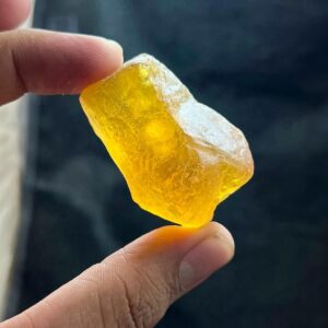 Uncut Amber Rough Stone | Transparent Raw Mineral 92Ct 47x30x23mm