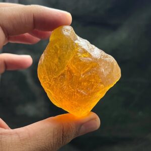 Unpolished Amber Rough Stone | Transparent Raw Chunk 66.3g 60x50x40mm