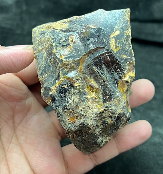 Natural Red Amber Rough | Transparent Uncut Stone Chunk 146.2g 90x60x45mm