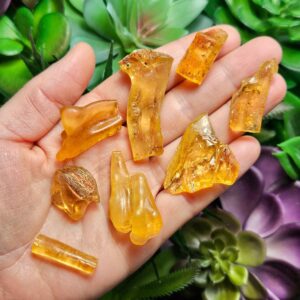 Natural Amber Specimen: Raw Honey Orange Amber Crystal